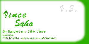 vince saho business card