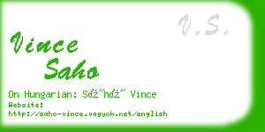 vince saho business card